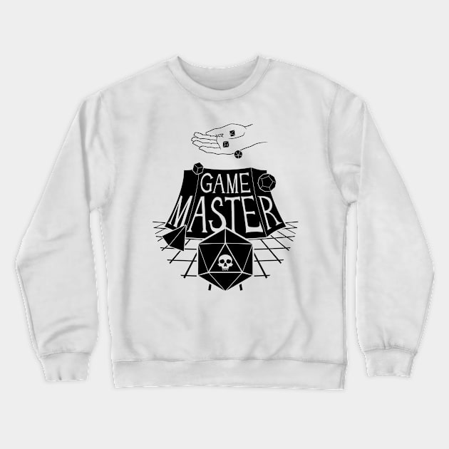 Game Master Skull - Black Design Crewneck Sweatshirt by CliffeArts